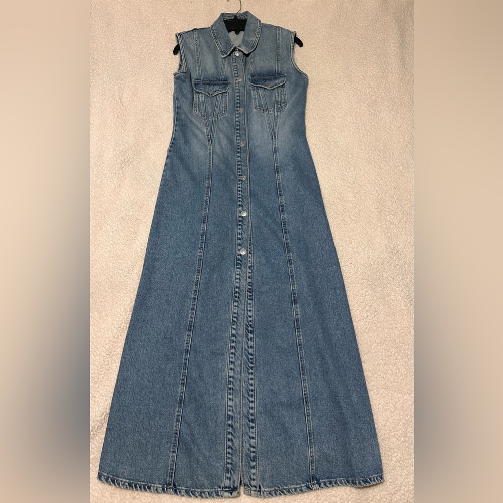 Zara Sleeveless Denim Maxi Dress blogger favorite size M
